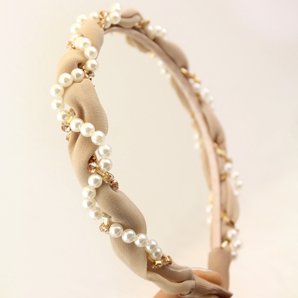 Băng Đô Đính Đá Ngọc Trai Nhân Tạo Thời Trang Cho Nữ