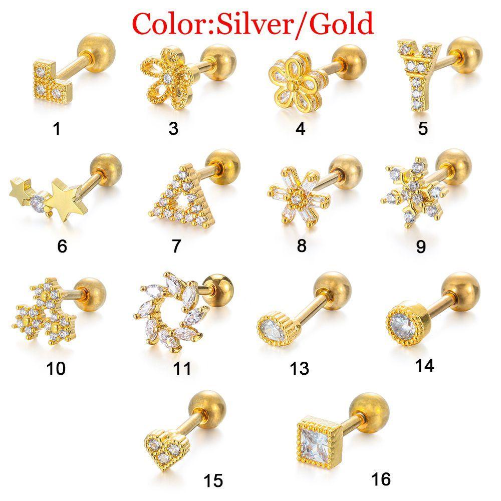 1 Khuyên Xỏ Sụn Tai Bằng Thép Không Gỉ Đính Đá CZ Hình Tháp Eiffel Thời Trang