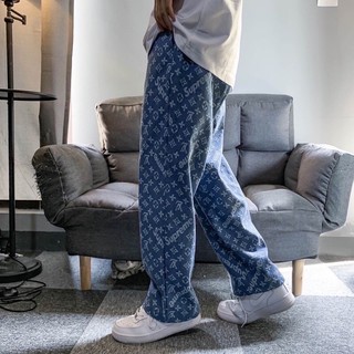 🔥HOT HIT - Hàng Có Sẵn 🔥, Quần Jean baggy  nam “ HOẠ TIẾT THÊU “ LV_SPO  ống suông, rộng style nam tính hot 2021