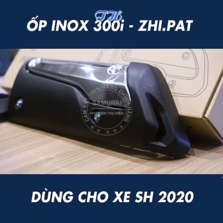 Ốp pô sh300i cho xe sh 2017- 2018 - 2019 - 2020 inox chính hãng zhipat