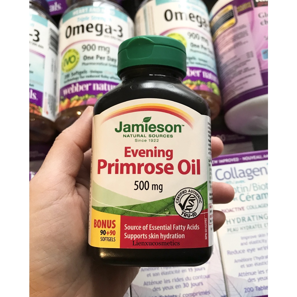 Viên uống dầu hoa anh thảo Jamieson 500mg, 180 viên; HSD 2025