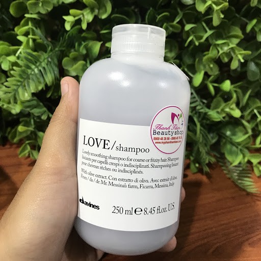 Combo dầu gội xả và xịt dưỡng làm thẳng mượt cho tóc thô xơ rối Davines Love Smoothing 250mlx2/135ml