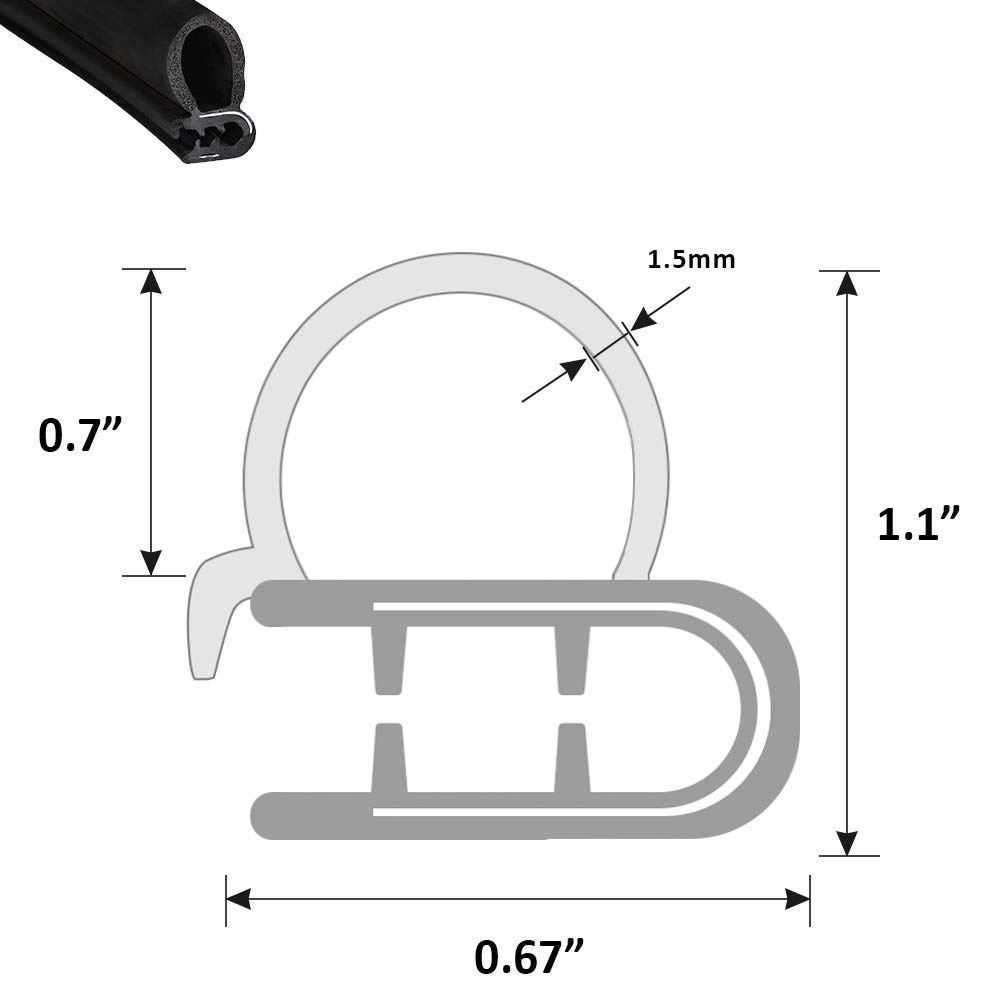 Gioăng Chữ U Dùng Làm Gioăng Cửa, Tủ Điện,Cốp Xe Tải, Tủ Sắt - Gioăng Có Rãnh Khí