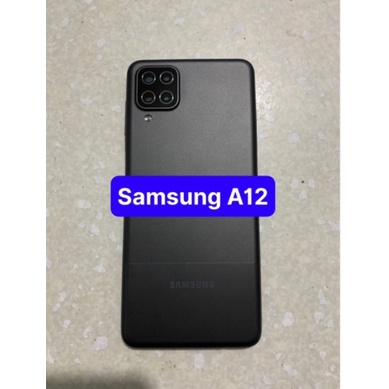 Bộ vỏ samsung A12 -zin (gồm sườn,lưng,nút bấn,kính cam)