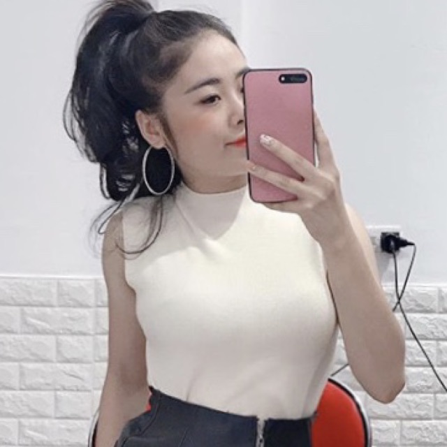 Áo len sát nách cổ tròn, 3phân dệt kim nhiều màu | BigBuy360 - bigbuy360.vn