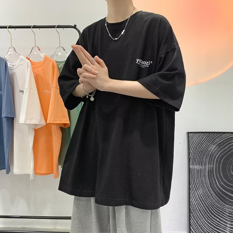 Áo Thun Dáng Rộng In Họa Tiết Hoạt Hình Phong Cách Hàn Quốc Thời Trang Mùa Hè Cho Nam / M-8XL