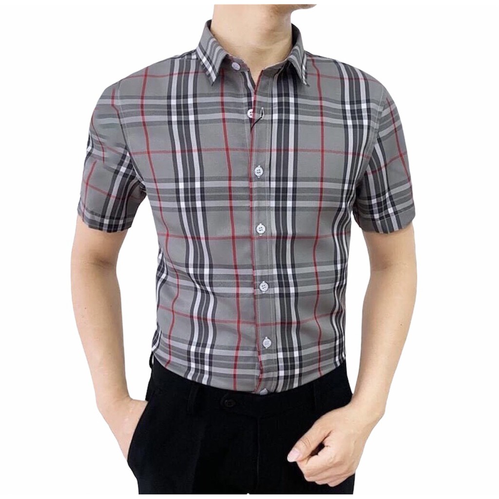 Áo Sơ Mi Nam Cộc Tay - Áo Sơ Mi kẻ Cộc Tay BBR Hàng Hộp Chất Liệu Cotton Bền Bỉ Co Dãn Nhẹ Dễ Mặc Dễ phối Đồ | BigBuy360 - bigbuy360.vn