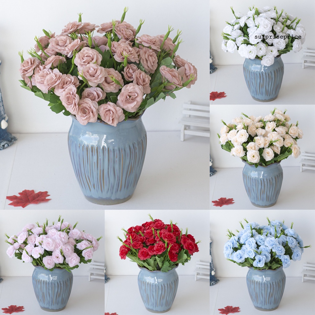 【SPP】 Nhánh hoa hồng nhân tạo bằng lụa đẹp mắt sống động như thật đẹp mắt để bàn làm việc