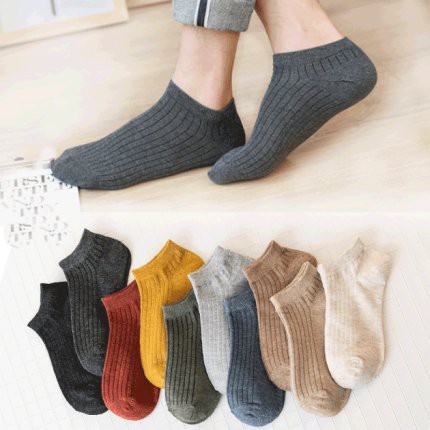 Tất nam nữ cổ ngắn gân tăm, Vớ nam nữ Unisex cổ thấp nhiều màu; T07 - SKINI