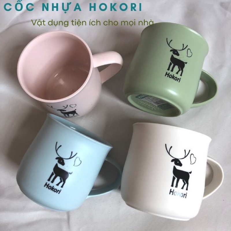 Cốc nhựa uống nước 350ml chịu nhiệt tốt màu xanh hồng trắng