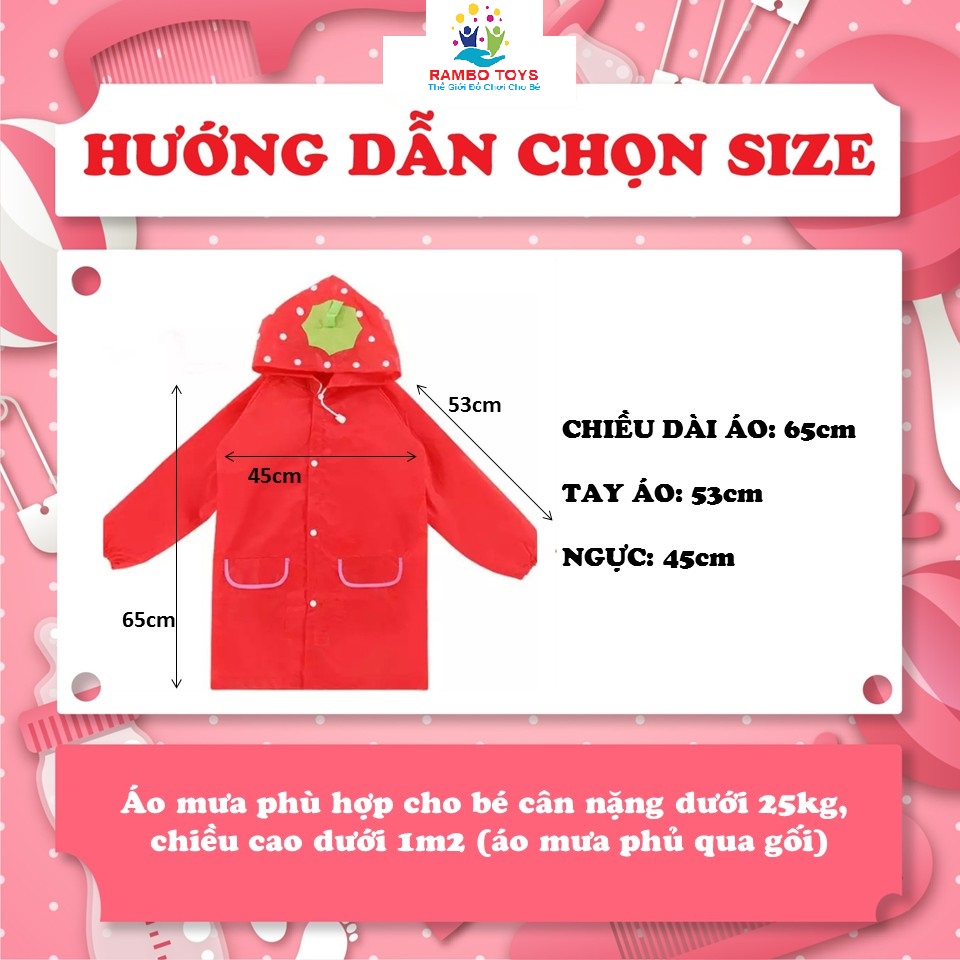 Áo mưa trẻ em, áo mưa cho bé xuất Nhật hình thú vui nhộn cho bé 2-7 tuổi Rambo Store –  AM01