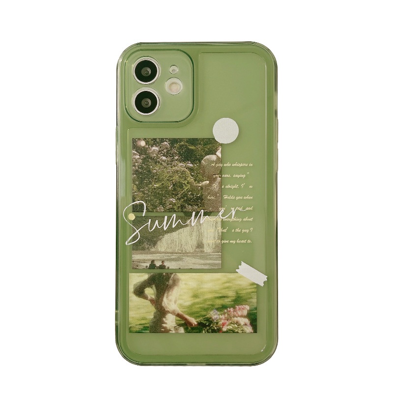 Ốp điện thoại mềm chống sốc họa tiết khu rừng xanh cổ điển thích hợp cho Iphone 11 12 Mini Pro Max Xs X Xr 7 8