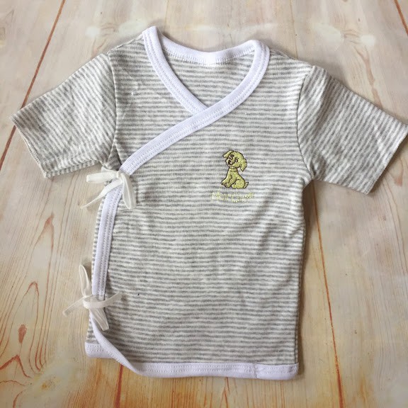 Áo cột dây TAY NGẮN HOTGA cho bé sơ sinh dưới 5kg, Áo buộc dây tay cộc cho em bé