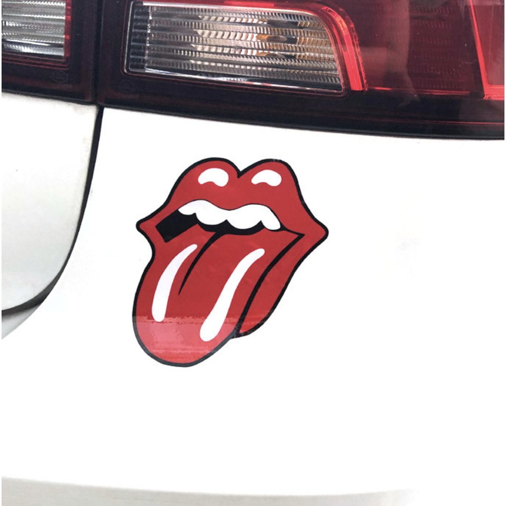 Sticker transfer hình dán trang trí Xe hơi Ô tô Sticker Factory - MÔI LÈ LƯỠI ĐỎ size 11X12cm