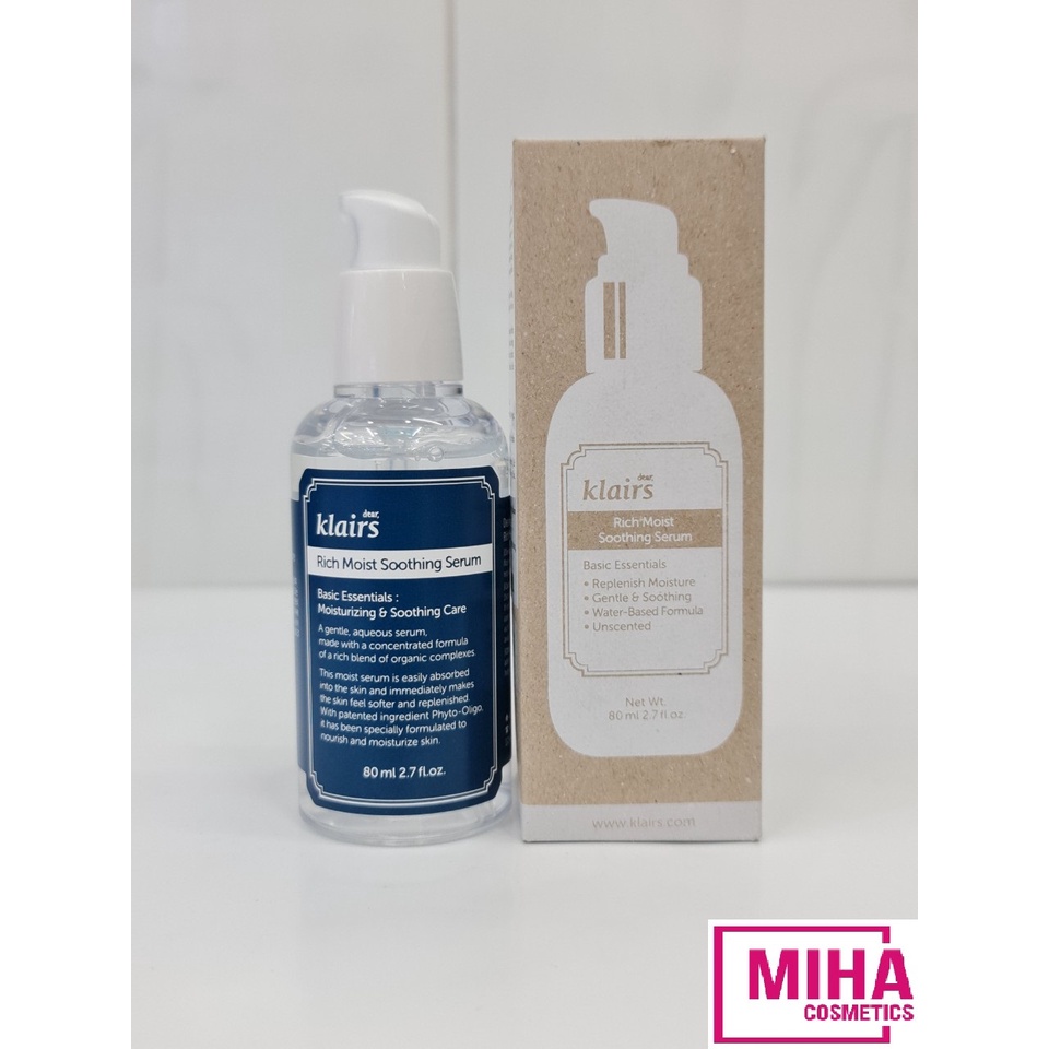 Tinh Chất Dưỡng Ẩm Sâu Cho Da Dear Klairs Rich Moist Soothing Serum 80ml Hàn Quốc