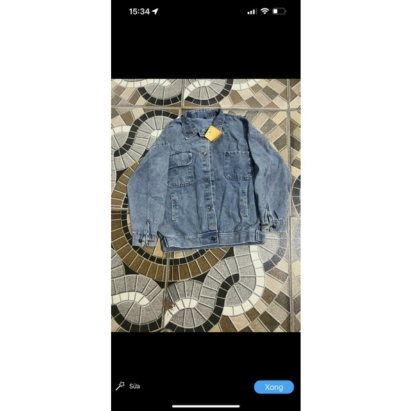 Áo khoác jean trơn Form rộng cá tính 2 màu Đen / Xanh