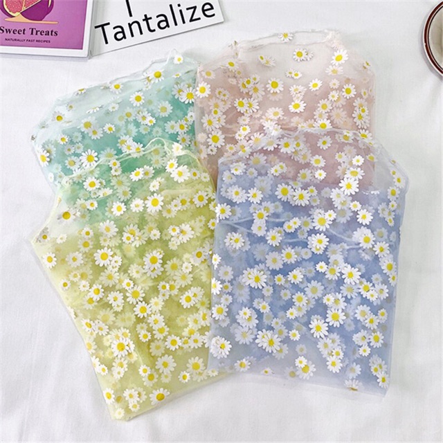 Sỉ vải cúc hoạ mi may cột tóc scrunchies