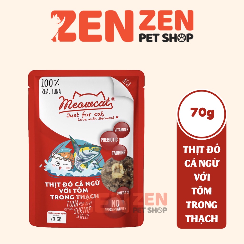 Thùng Pate cho mèo Meowcat 48 gói x 70g