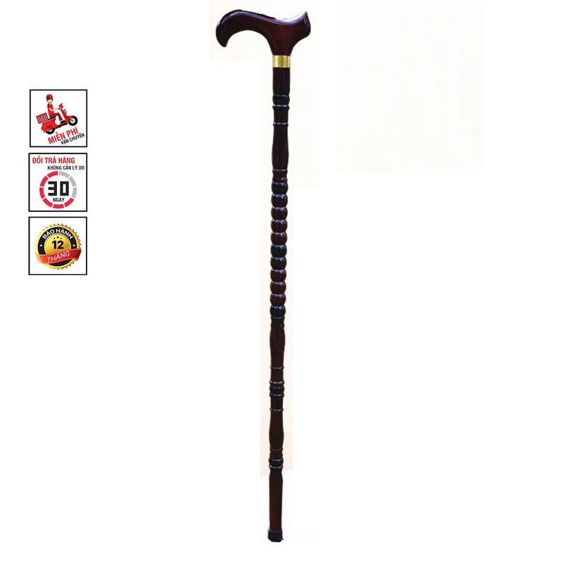 Gậy Gỗ Batoong Chống Cho Người Già Gỗ Tự Nhiên Chắc Nịch Có Đế Cao Su Chống Trượt SG103