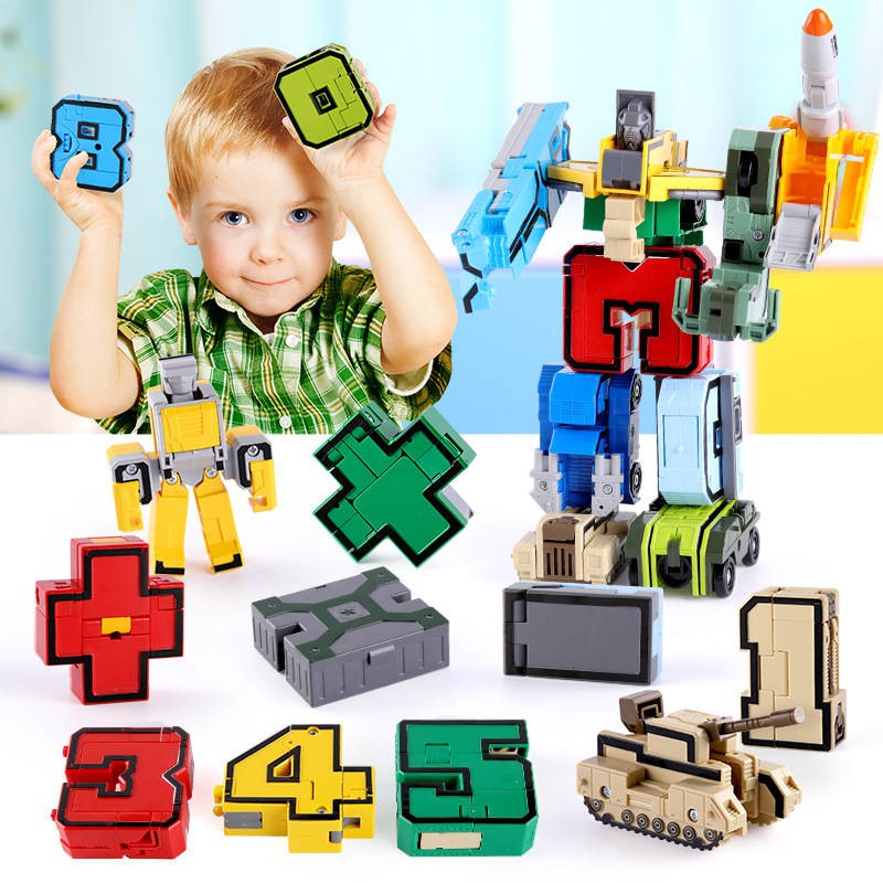Robot biến dạng kỹ thuật số cho trẻ em 0-9 Đồ chơi giáo dục kỹ thuật số cho trẻ em Đồ chơi mầm non Trò chơi nhận thức kỹ thuật số