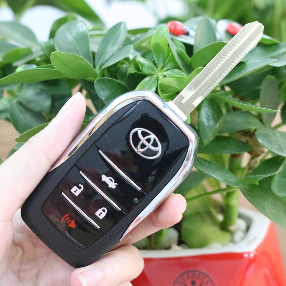 Vỏ độ chìa khóa Toyota 4 nút Camry, Innova, Vios, Fortuner, Corola, Venza, Yaris mẫu gập - TOY656B4
