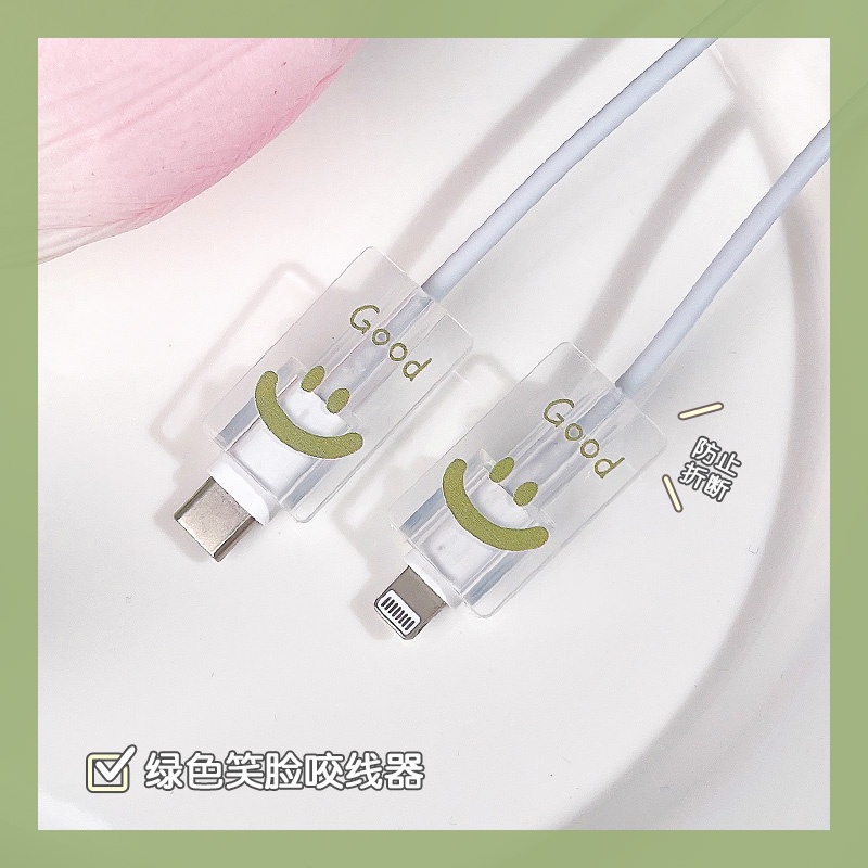 Phụ Kiện Bảo Vệ Đầu Dây Cáp Thiết Kế Hoạt Hình Dễ Thương Sáng Tạo Hoạt động trên iPhone/Android