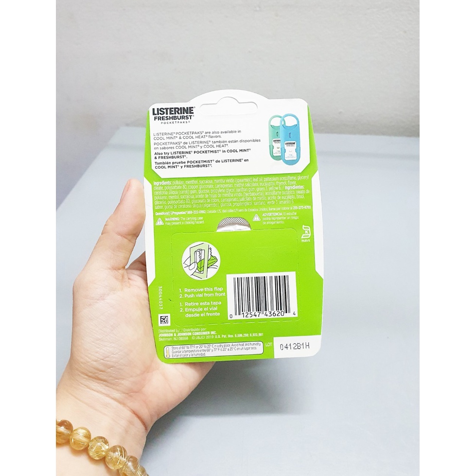 Miếng Ngậm Thơm Miệng Diệt Khuẩn LISTERINE COOL MINT vỉ 3 hộp 24 miếng từ Mỹ bỏ túi tiện lợi