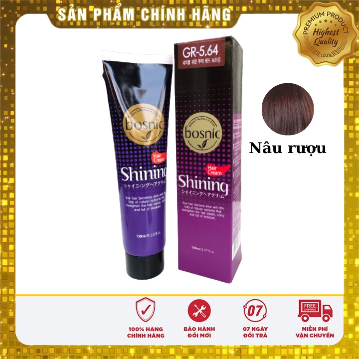 THUỐC NHUỘM MÀU THỜI TRANG BOSNIC 150ML GR5.64 (NÂU RƯỢU)