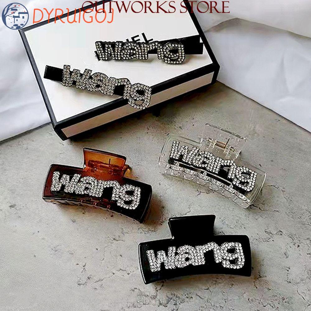Kẹp Tóc Hình Cá Mập Đính Kim Cương Giả Ngọt Ngào Sáng Tạo|Dây Cột Tóc In Chữ Wang Thời Trang Cho Nữ