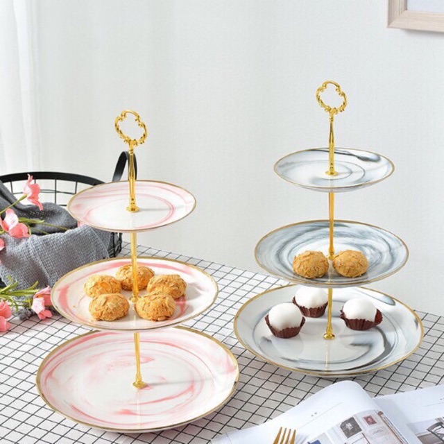 Kệ sứ vân đá 2 tầng, 3 tầng - Gốm sứ cao cấp
