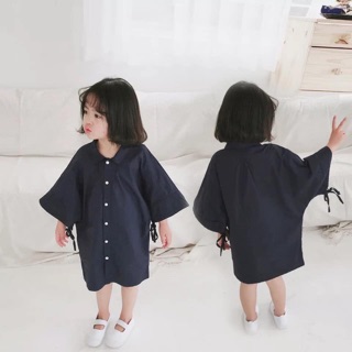 Đầm sơmi cánh dơi cho bé style hàn quốc