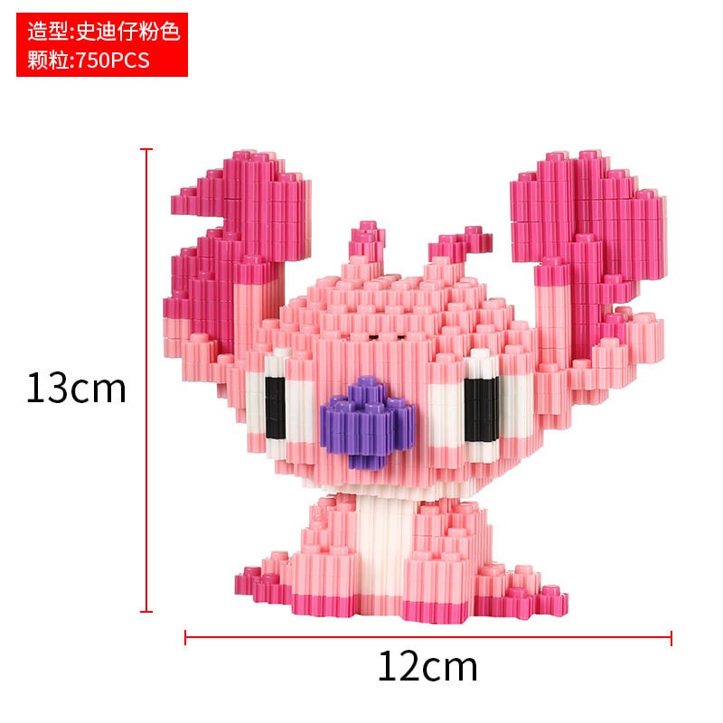 Mô Hình Lắp Ráp Lego 3D Stitch & Angel 3D - size M (size M 13cm x 12cm)