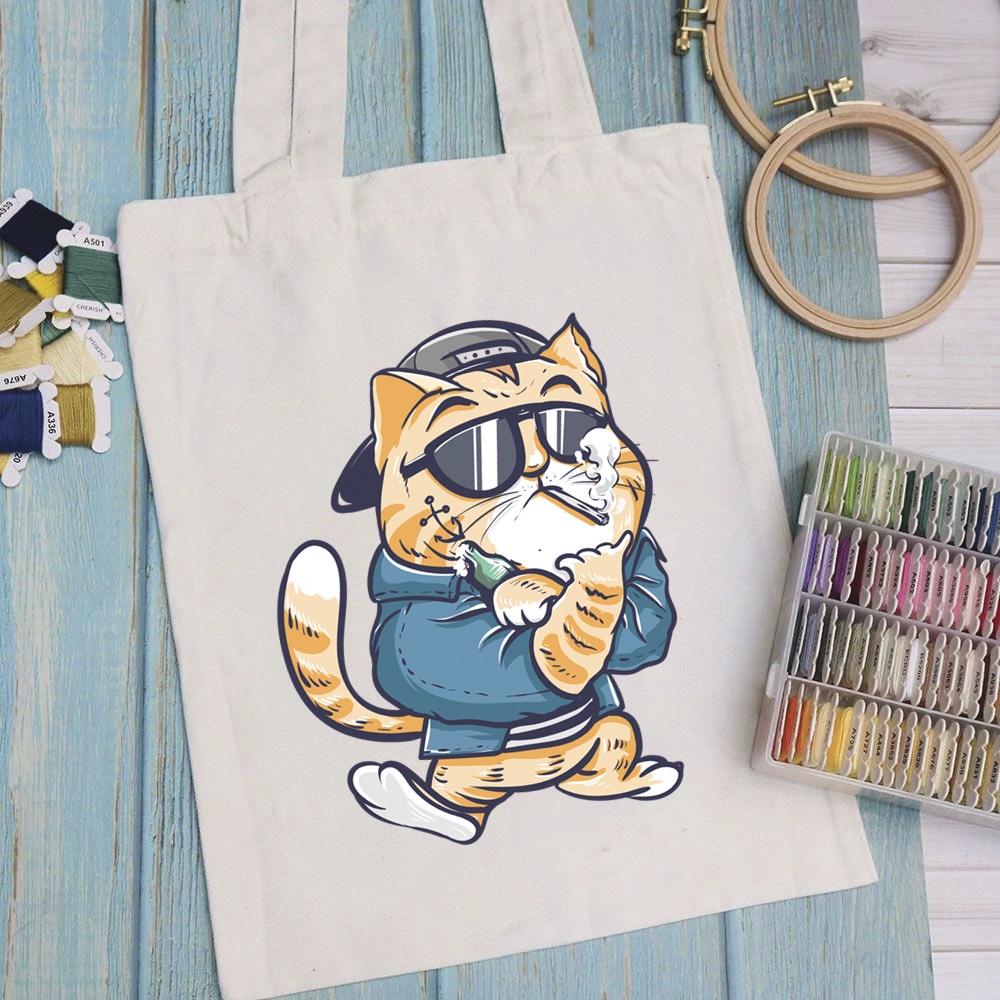 Túi vải túi Tote ART - Mẫu 7 vải canvas dày đẹp cho nữ có khóa miệng đi học đi chơi. In hình theo yêu cầu