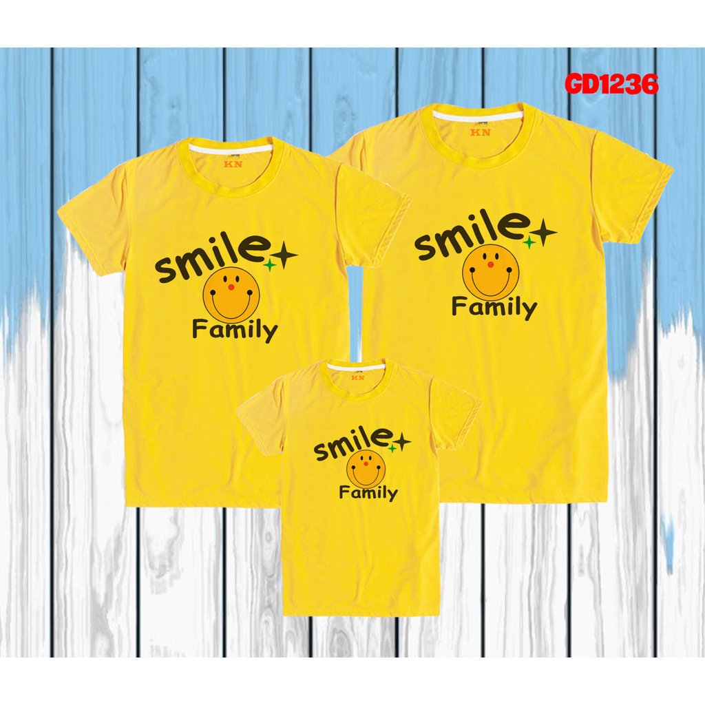 áo thun gia đình đẹp rẻ Smile Family -- [Giá niêm yết là giá của 1 áo]