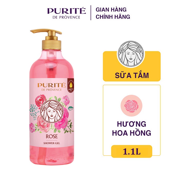 Sữa Tắm Purite Hoa Anh Đào và Hoa Hồng 1,1 Lít
