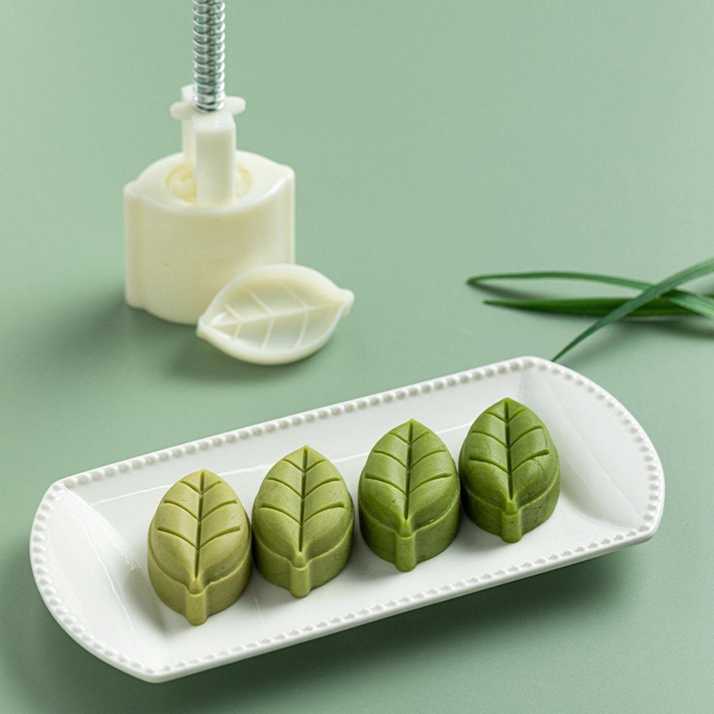 Khuôn Nhấn Tay Làm Bánh Hình Chiếc Lá 3D Phong Cách Trung Hoa