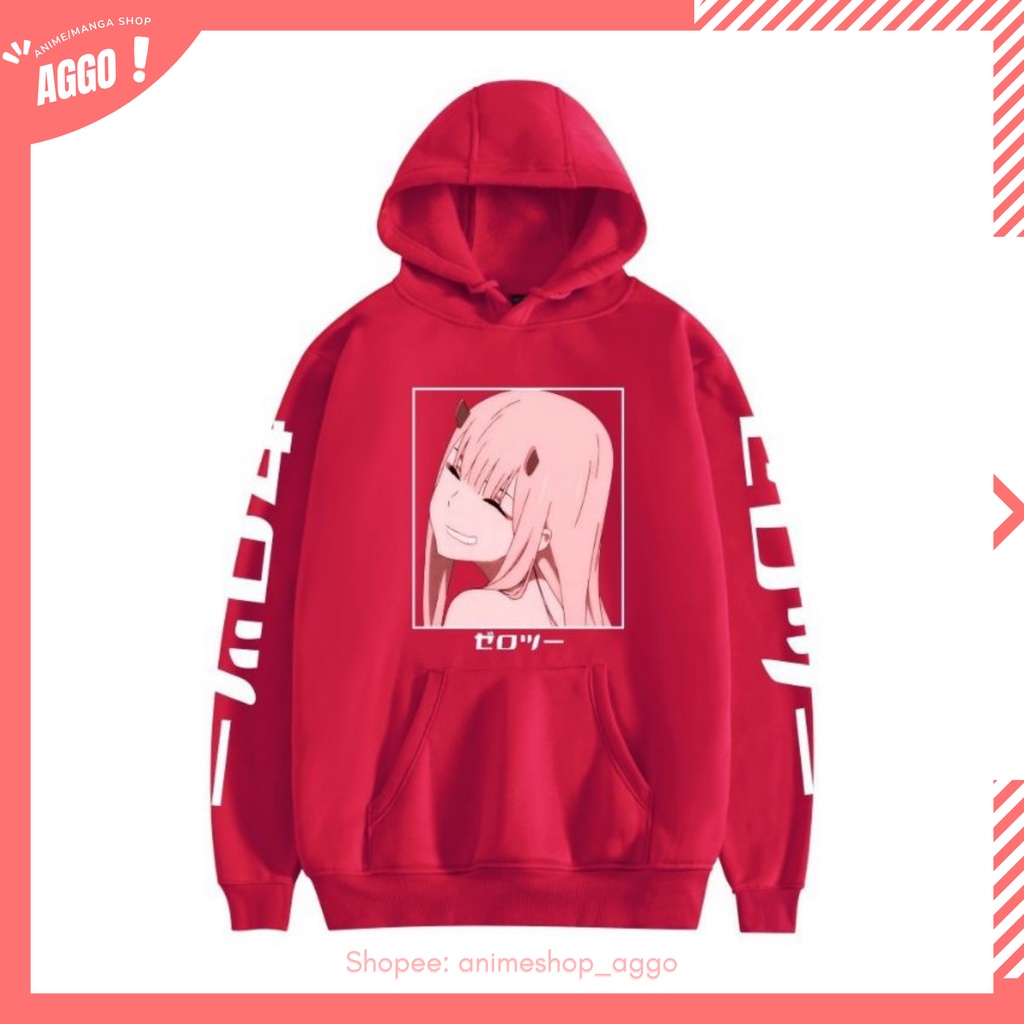 Áo Hoodie Dài Tay Darling In The FRANXX Nam Nữ Trắng Đen Đỏ Đủ Size