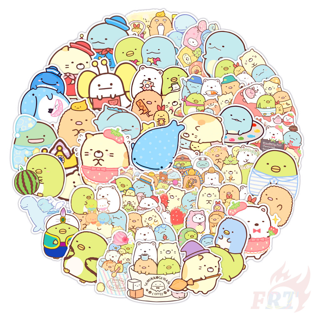 Set 100 nhãn dán Sumikkogurashi Series A - SAN-X Sumikko DIY thời trang chống nước
