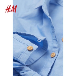 Váy sơ mi thắt nơ eo H&M sz 9/12M