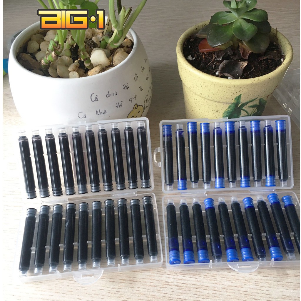 Hộp mực 30 ống cho bút máy siêu trơn Bigone dùng cho các bé mới tập viết lớp 1 đến lớp 3