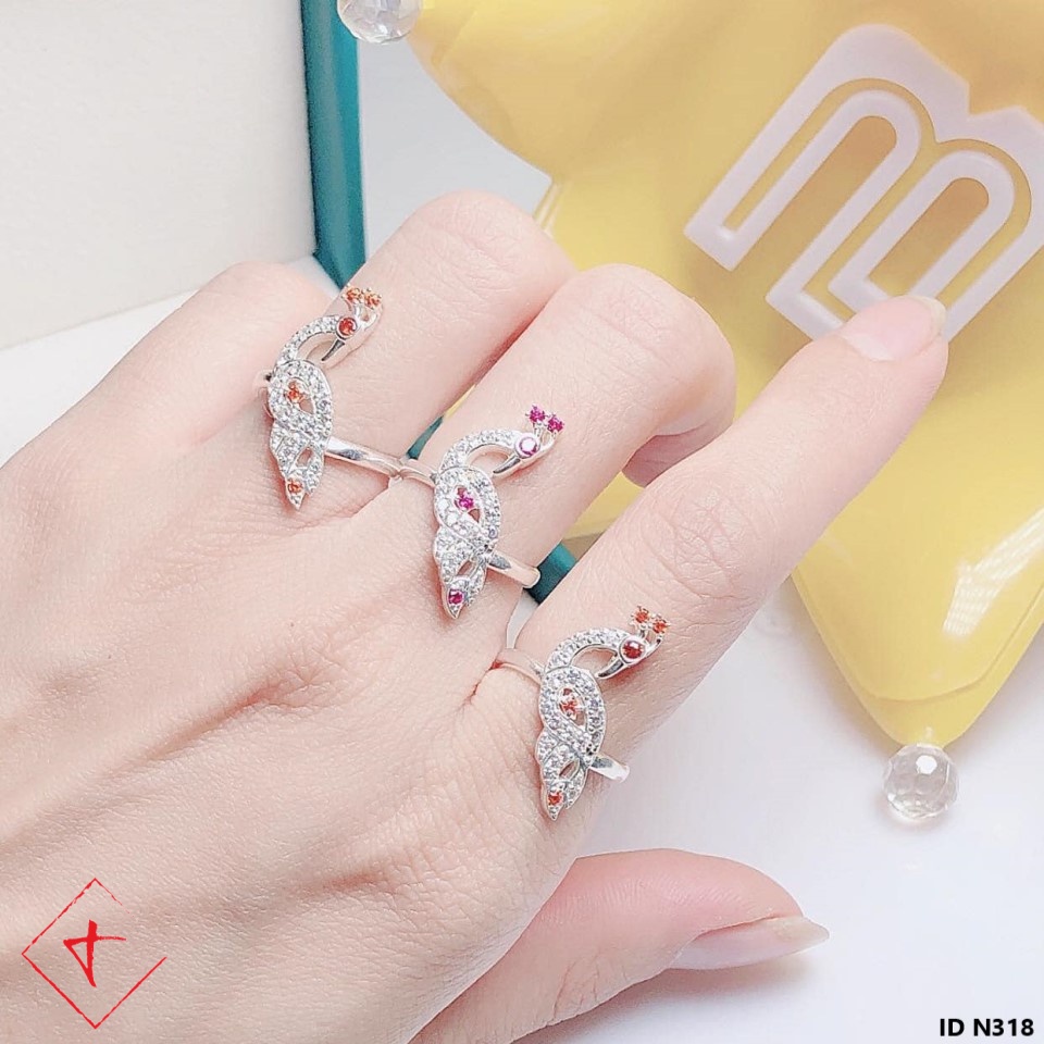 Nhẫn bạc hình con công TIMS N318