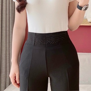 Quần ống sớ dáng Dài cạp gắn đá