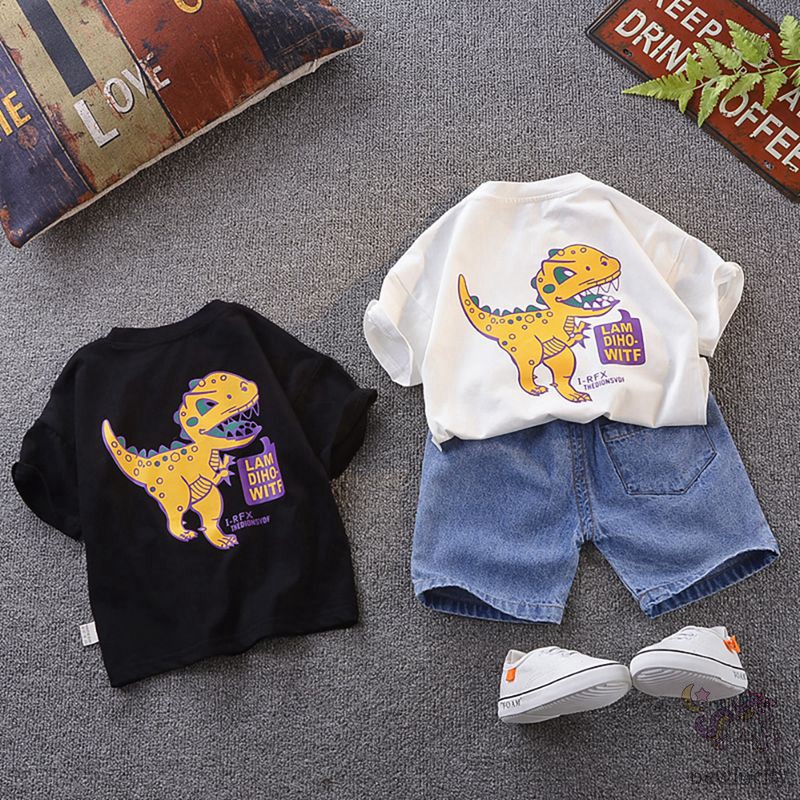 Set Áo Thun Tay Ngắn & Quần Short Jeans Cho Bé Trai