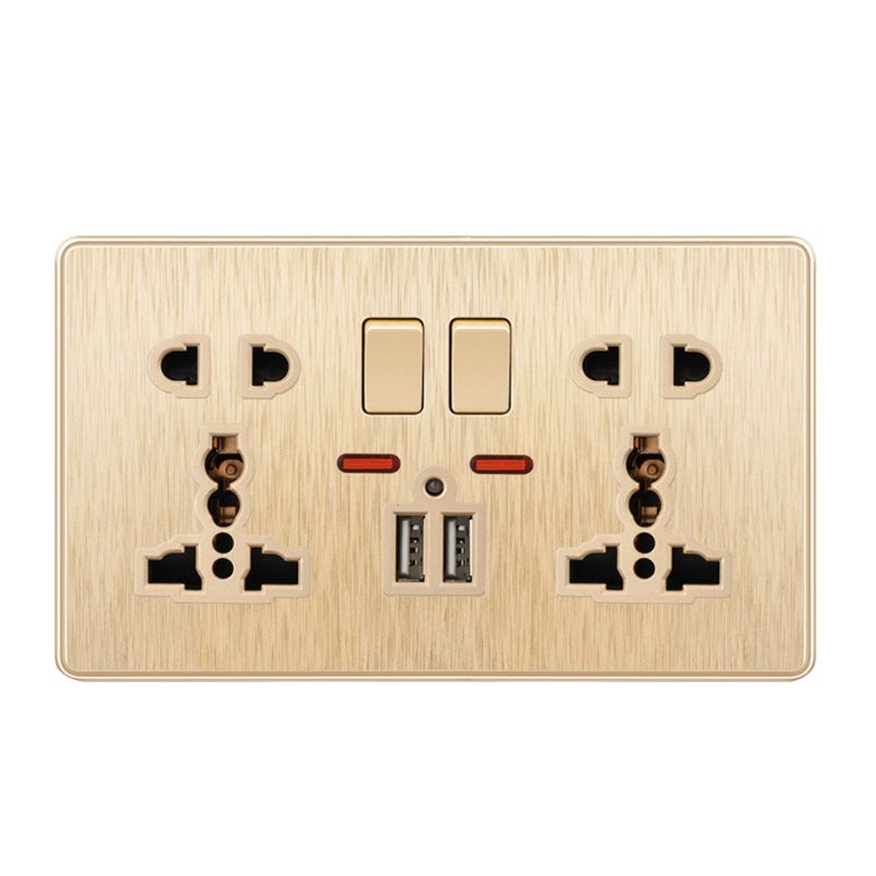 ✿ Wall Mounted Power Outlet UK Standard Surge Protector with 2 USB Ports Compact Panel Power Socket Residential Grade