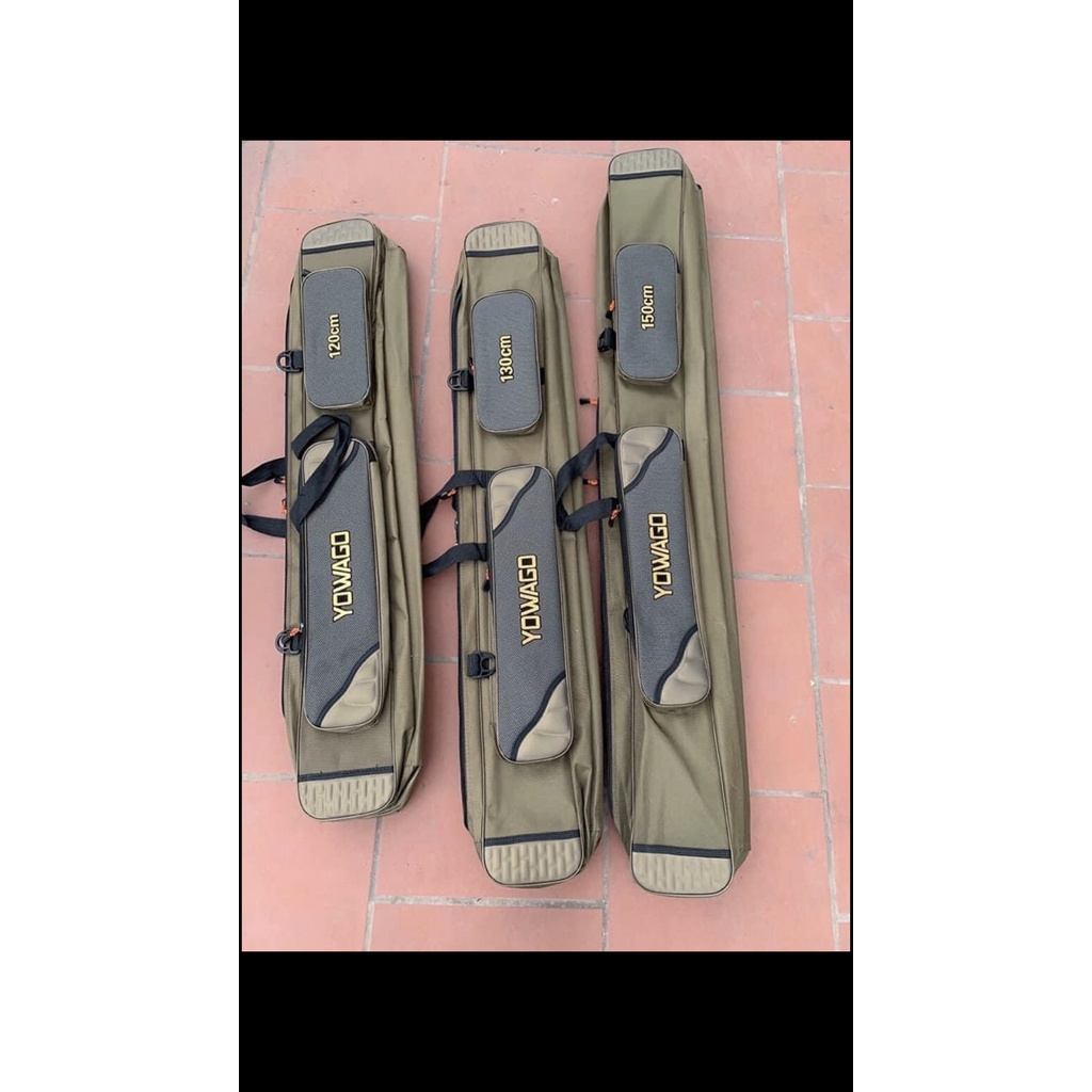 Bao đựng cần câu máy YOWAGO_Bao đựng cần câu máy cao cấp 3 ngăn chính 3 ngăn phụ_Size 1m2 , 1m3 .1m5