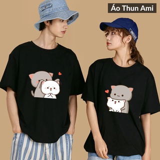 ⚡️freeship⚡️áo cặp đôi in hình mèo cute dễ thương cho các ặp đôi mẫu áo đen - couple t-shirt
