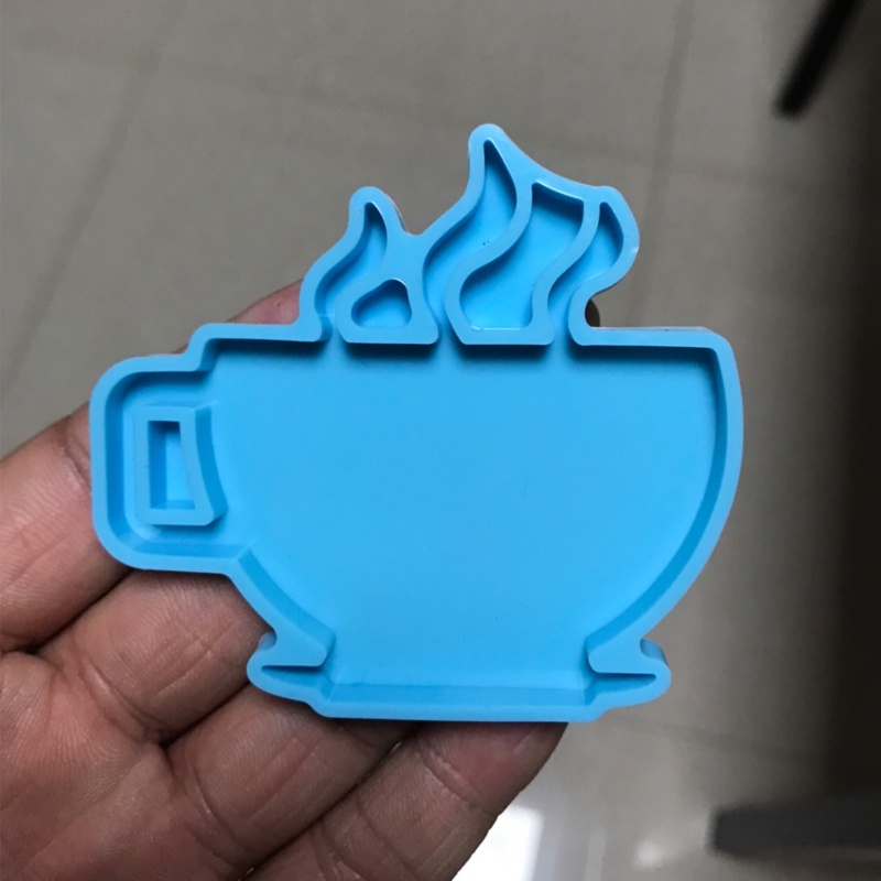 Khuôn Silicone Làm Móc Khóa Bằng Resin Epoxy Hình Ly Cà Phê DIY