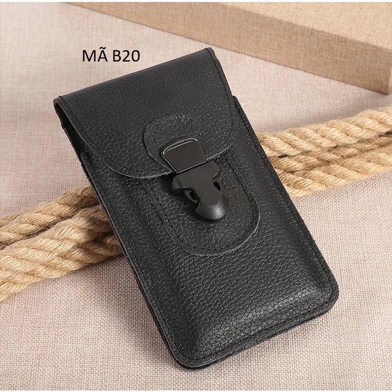 Bao da đựng điện thoại, Túi Da Đựng Điện Thoại, Túi Mini Đeo Hông MÃ B20 nhiều Ngăn Tiện Dụng đeo thắt lưng Khóa Gài | BigBuy360 - bigbuy360.vn