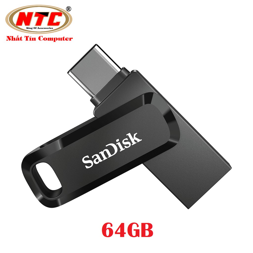 USB OTG Sandisk Ultra Dual Drive Go USB Type-C 3.1 64GB 150MB/s (Đen) - Hàng chính hãng