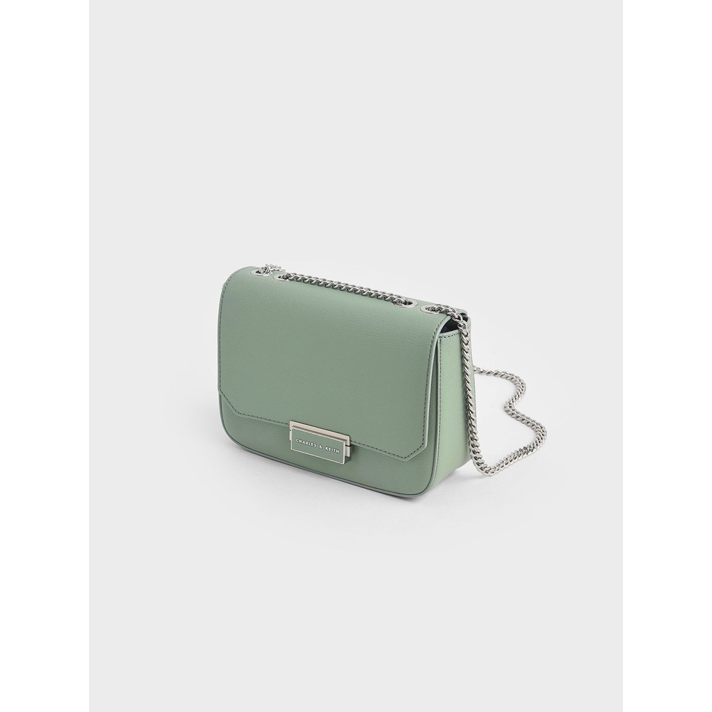 Túi ví đeo vai kẹp nách CNK Push Lock Crossbody Bag mẫu mới ra full đen chuẩn hàng hiệu sang trọng.00